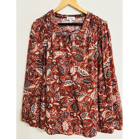 Jessica Simpson Tops - Jessica Simpson Leaves Blouse Kimono Sleeve Size Large
